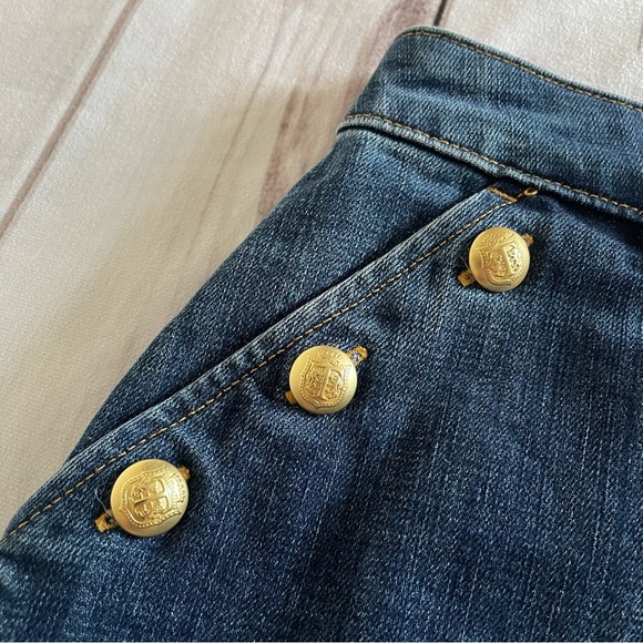Talbots Plus Petite Denim Skirt Women’s 16 Blue Button Sailor Chic Office Mini - Picture 4 of 12
